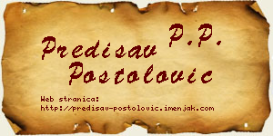 Predisav Postolović vizit kartica